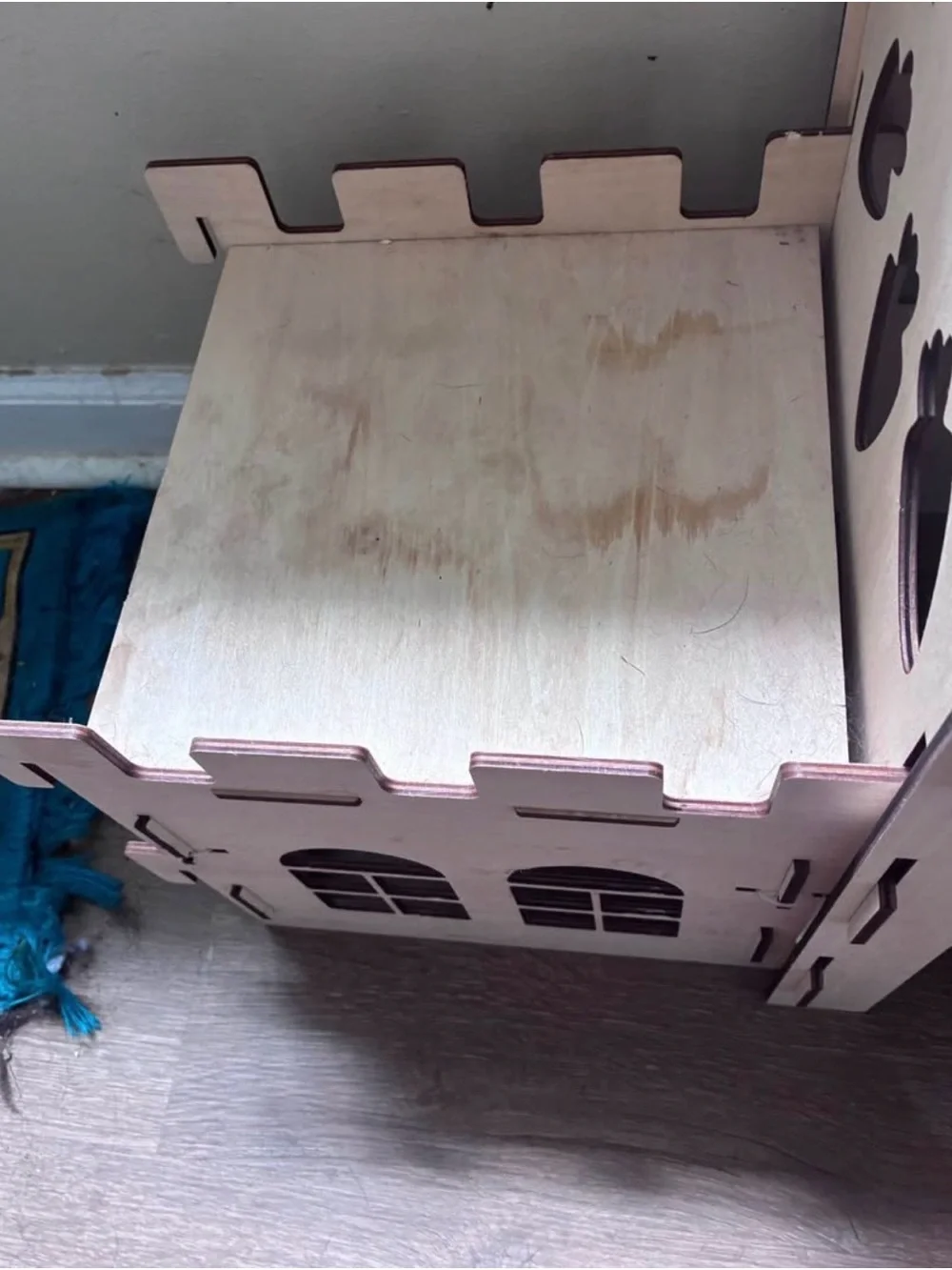 Extra Large Bunny Castles Hideout Split Balcony for Indoor Bunnies Climbing Towe